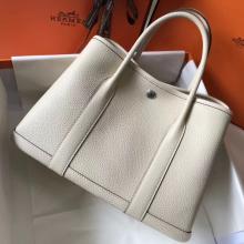 Knockoff Hermes White Clemence Garden Party 30cm Handmade Bag